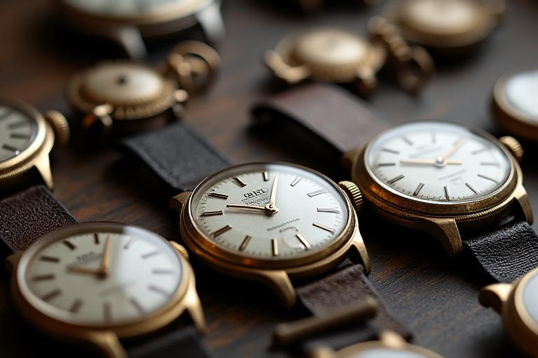Colección de relojes vintage en restauración